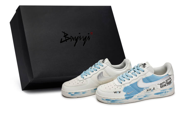 Nike Nike Air Force 1 '07 ESS TRK3 811 Manufactured, Compromise Blue, Special Shoe Box Abrasion Resistant Abrasion Resistant