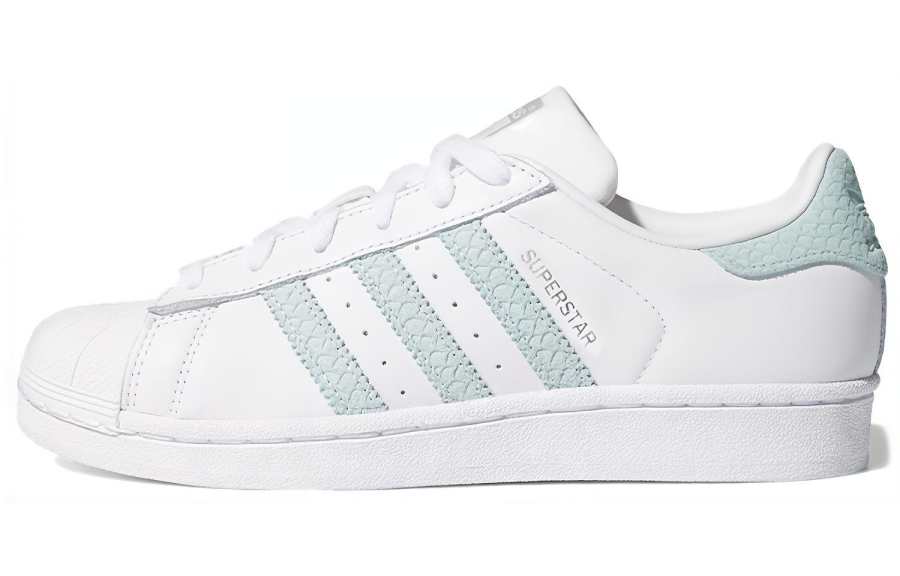 Adidas Originals Superstar "White/Ash Green/Silver Metallic" sneakers Women's