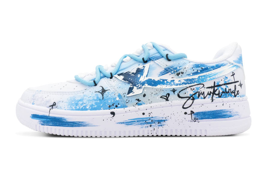 XTEP Air Force 1 Wear resistant And Lightweight Low top Skateboard Shoes Women's Sky Blue