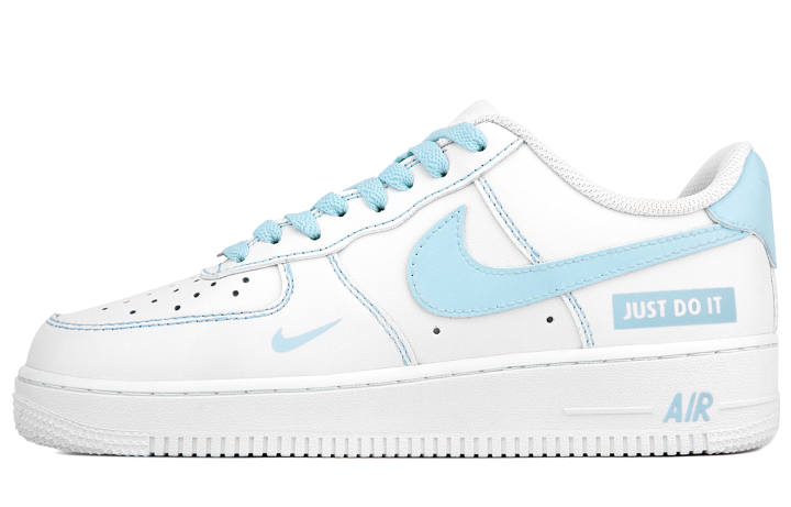 Nike Nike Air Force 1 Slip Resistant, Abrasion Resistant, Lightweight Low top Skateboard Shoes Unisex White Blue