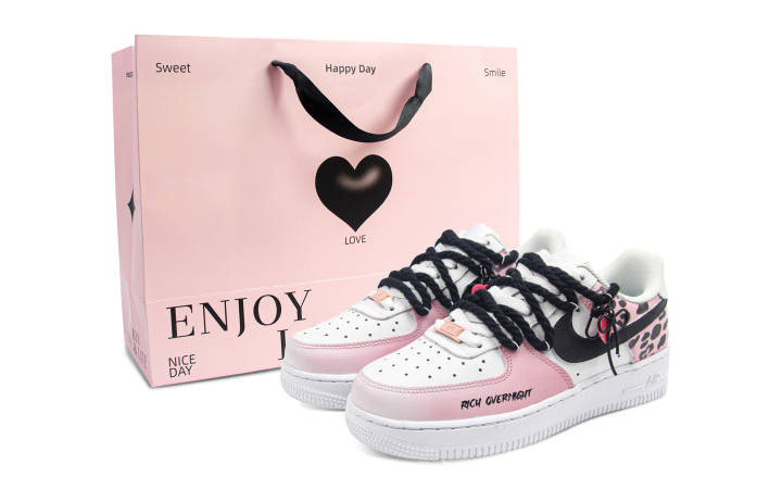 Nike Nike Air Force 1 Abrasion Resistant Low top Skateboard Shoes Women's Pink White