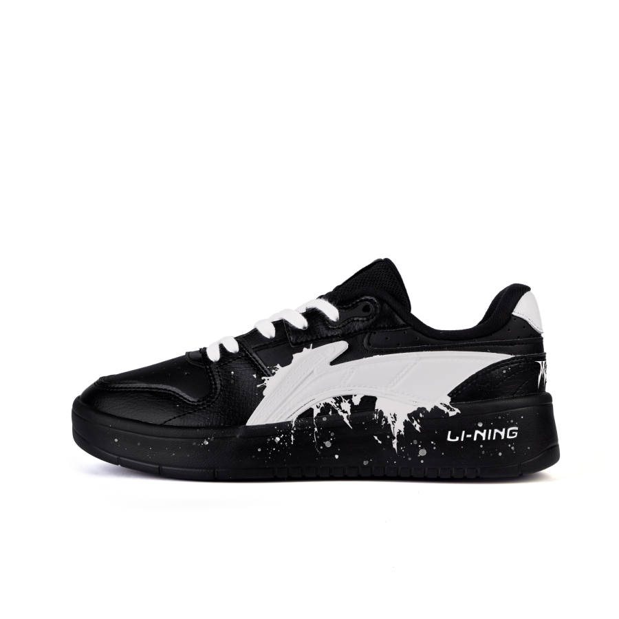 Li-Ning Li Ning Slip Resistant Cushioning Abrasion Resistant Low top Skateboard Shoes Men's Black White