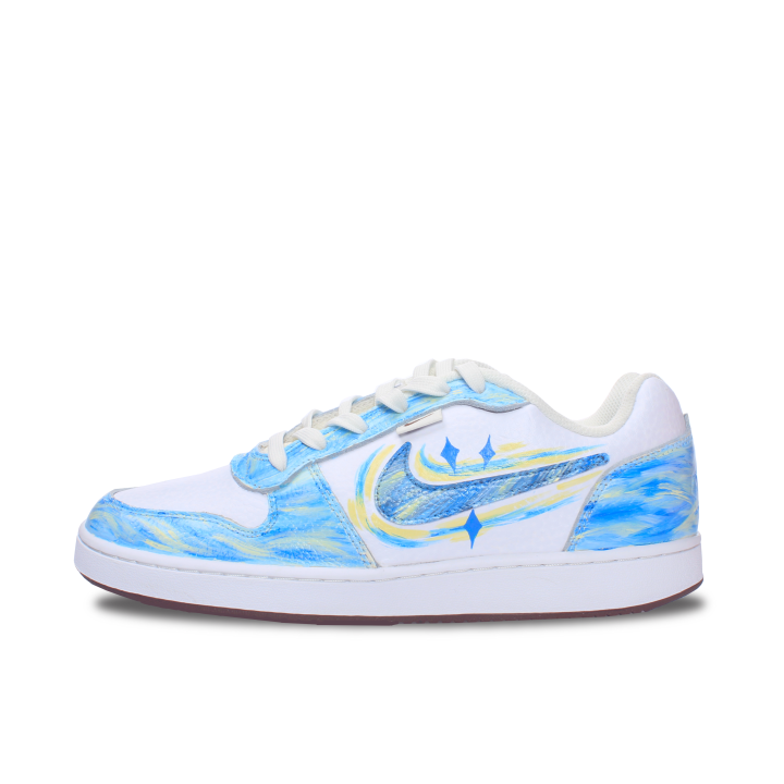 Nike Nike EBERNON Abrasion Resistant Low top Skateboard Shoes Men's Blue Yellow