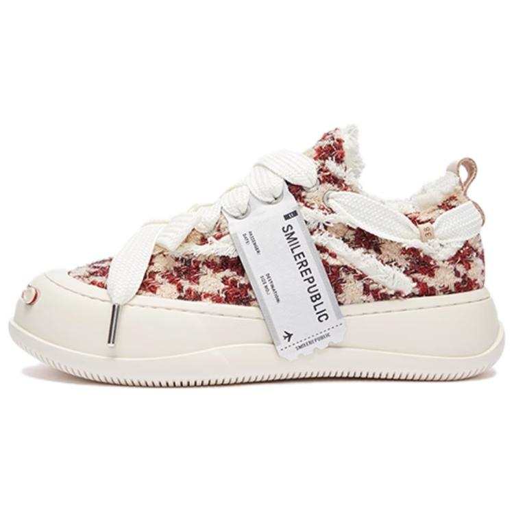 SMILEREPUBLIC Low top Skateboard Shoes Unisex Burgundy