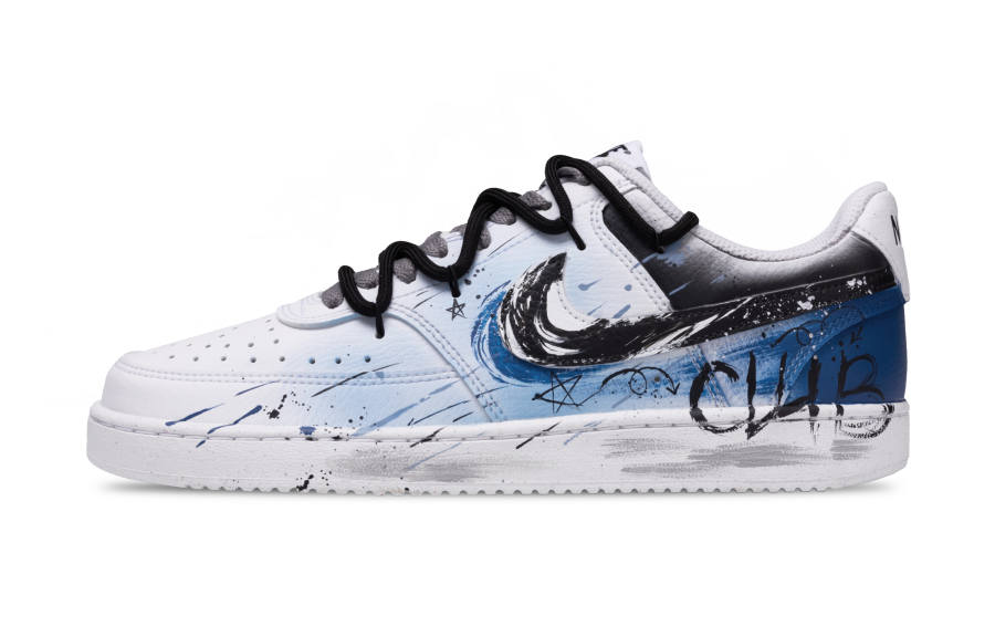 Nike Nike Court Vision 1 Planet Club Slip Resistant Abrasion Resistant Low top Skateboard Shoes Unisex Blue White