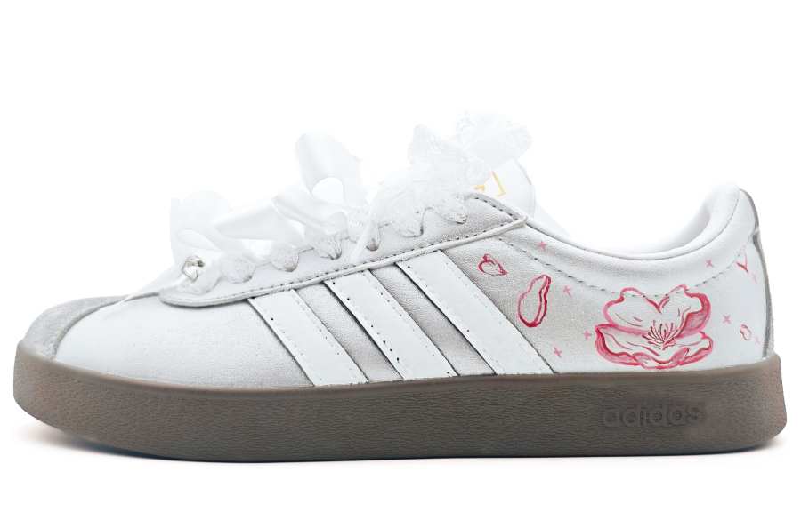 Adidas Adidas VL COURT 2.0 Waterproof Cushioning Low top Skateboard Shoes Unisex Silver