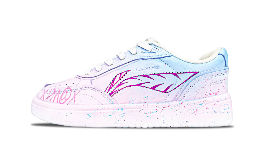 Li-Ning Li Ning Sourdough Slip Resistant Cushioning Lightweight Low top Skateboard Shoes Women's Pink Blue