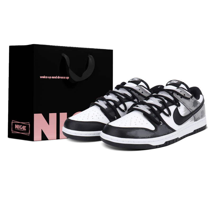 Nike Nike Dunk Cushioning, Wear Resistant Low top Skateboard Shoes Unisex Black Gray