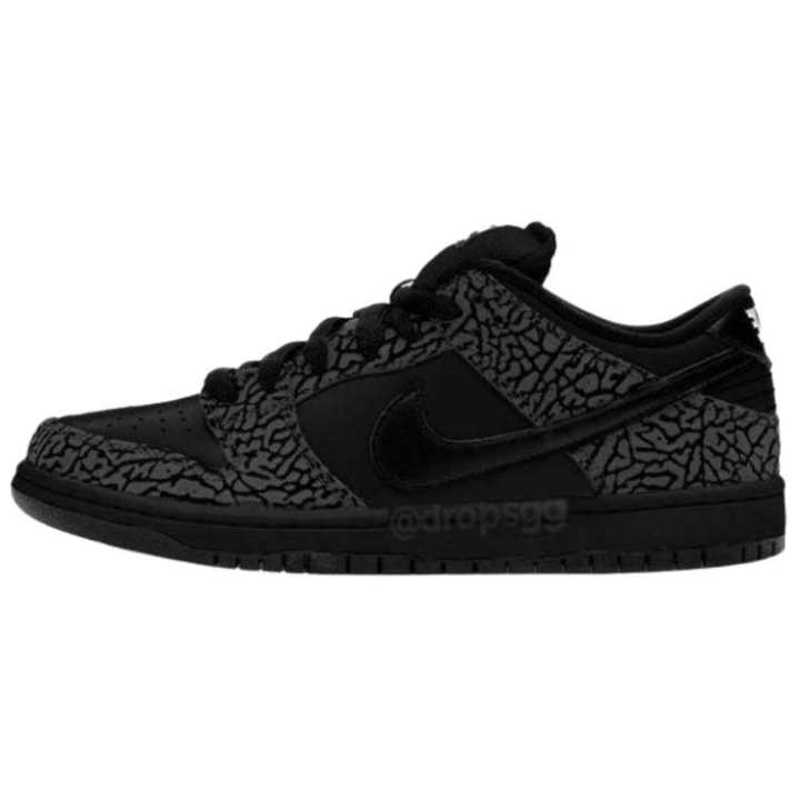 Nike Nike x Supreme SB Dunk Comfortable Cushioning Low top Skateboard Shoes Men's Black