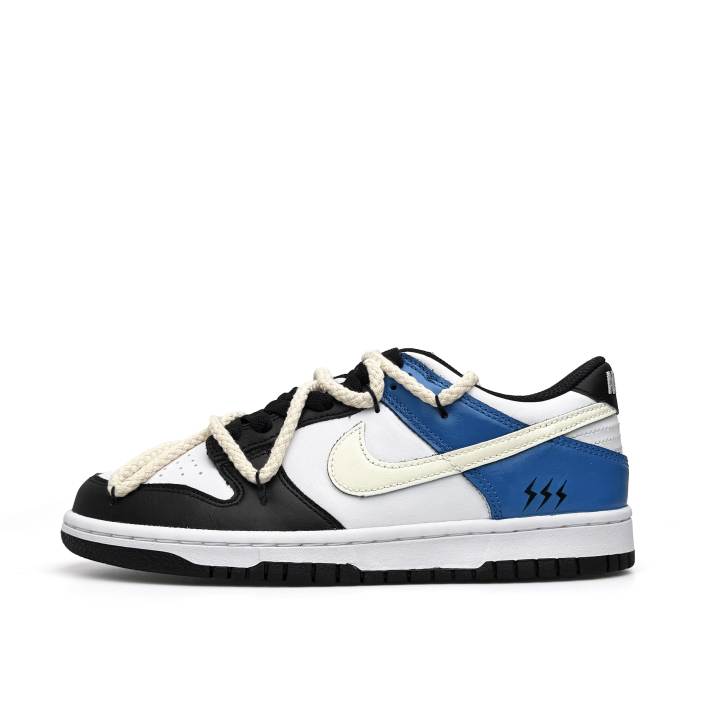 Nike Nike Dunk Blue Lightning 2.0 Wear resistant And Lightweight Low top Skateboard Shoes Unisex White Blue