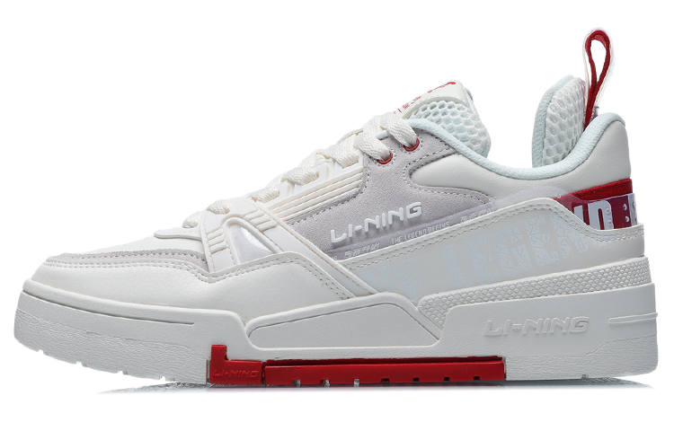 Li-Ning Li Ning 001 BTC Slip Resistant Abrasion Resistant Low top Skateboard Shoes Women's White Red
