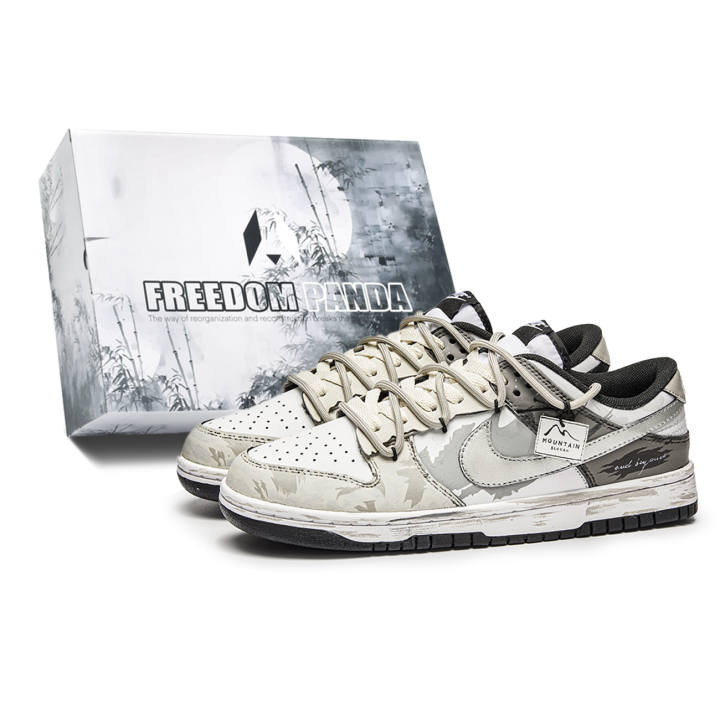 Nike Nike Dunk Free Panda, Box, Hill Abrasion Resistant Abrasion Resistant Low top Skateboard Shoes Unisex Brown White