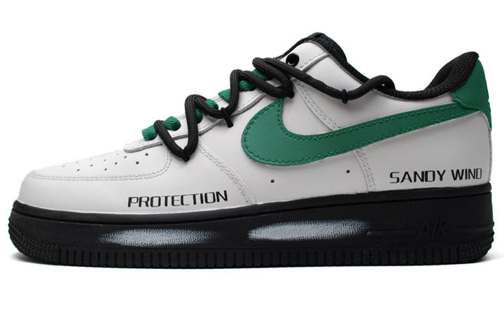 Nike Nike Air Force 1 Lime Slip Resistant Slip Resistant Low top Skateboard Shoes Unisex Black White Green