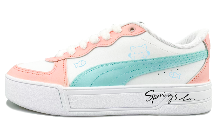 PUMA Skye Lightweight And Breathable Low top Skateboard Shoes Women's Pink Blue