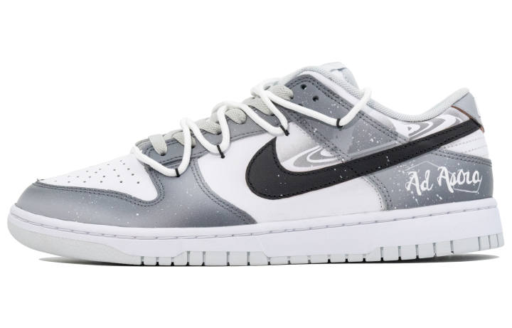 Nike Nike Dunk Arrival At Starry Abrasion Resistant Low top Skateboard Shoes Unisex Black White Gray