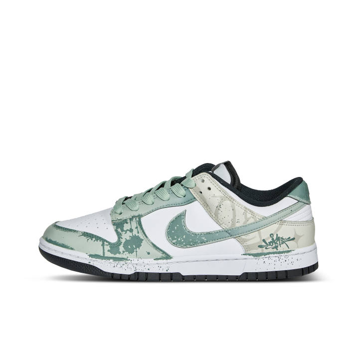 Nike Nike Dunk Graffiti Elf Leather Low top Skateboard Shoes Unisex White Green