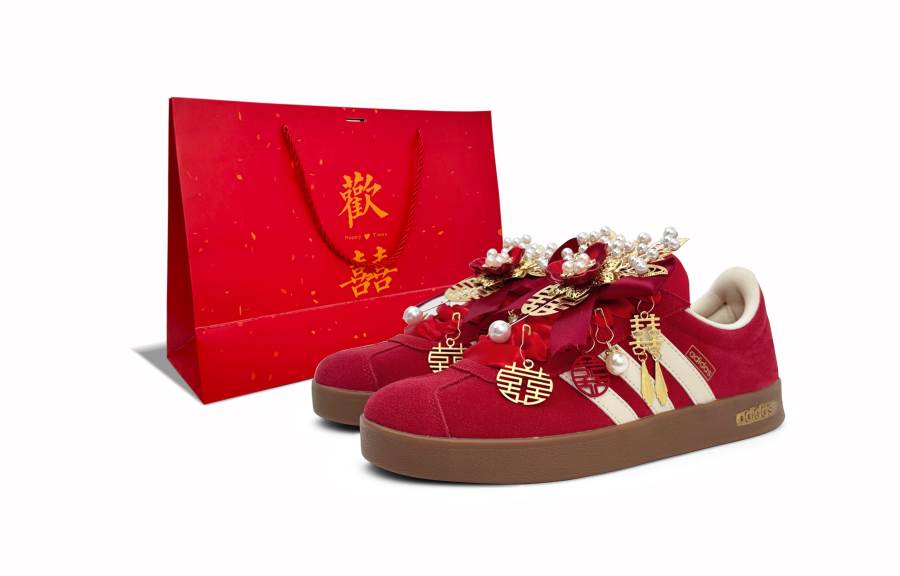 Adidas Adidas Vl Court Classic Abrasion Resistant Low top Skateboard Shoes Unisex Red