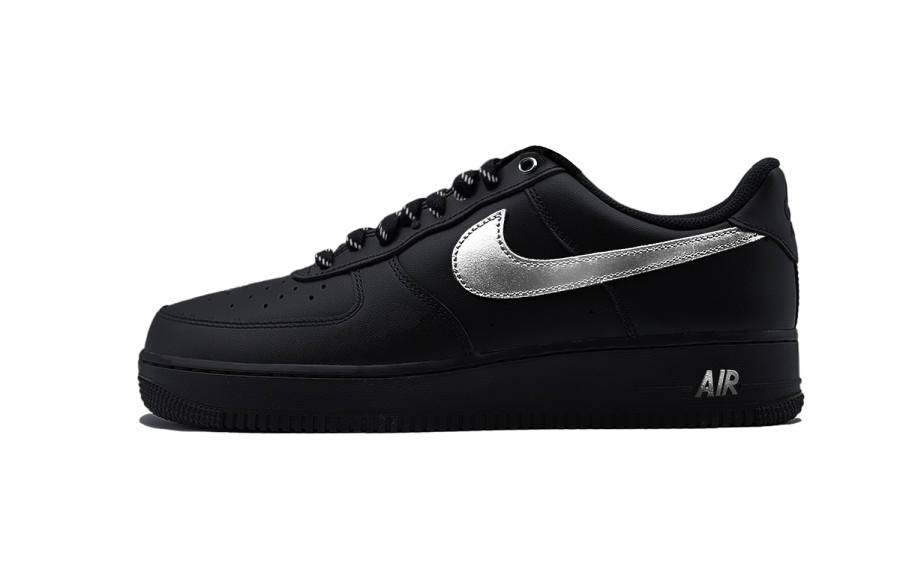Nike Nike Air Force 1 Black Warrior, Silver Wing Starlight Abrasion Resistant Low top Skateboard Shoes Unisex Black Silver