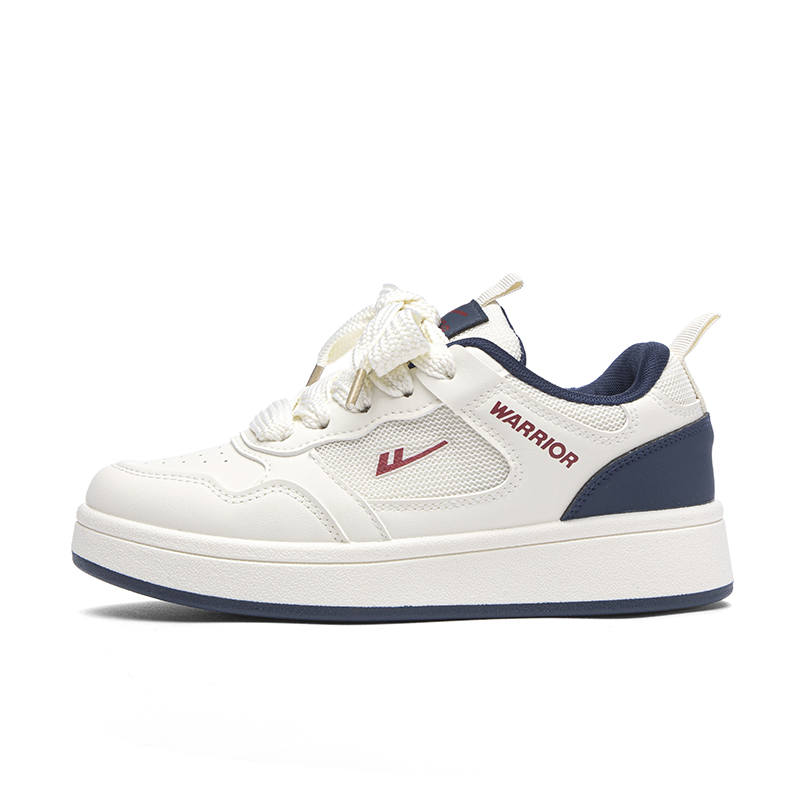 Warrior Abrasion Resistant, Lightweight, And Breathable Low top Skateboard Shoes Unisex White Dark Blue Red