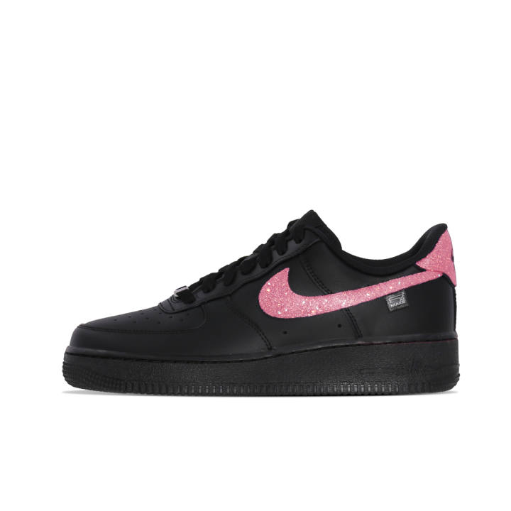 Nike Nike Air Force 1 Slip Resistant Abrasion Resistant Low top Skateboard Shoes Unisex Black Pink Diamond