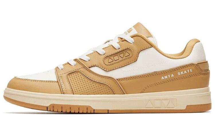 Anta Jie Ao Slip Resistant Cushioning Abrasion Resistant Low top Skateboard Shoes Men's White Brown