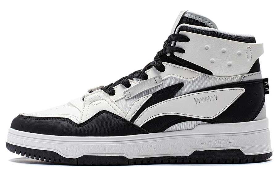 Li-Ning Li Ning Mountain Origin 2.0 Slip Resistant Abrasion Resistant High top Skateboard Shoes Women's Black White