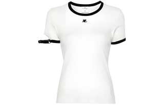 COURREGES Courrèges Buckle Contrast T Shirt 'Heritage White/Black'