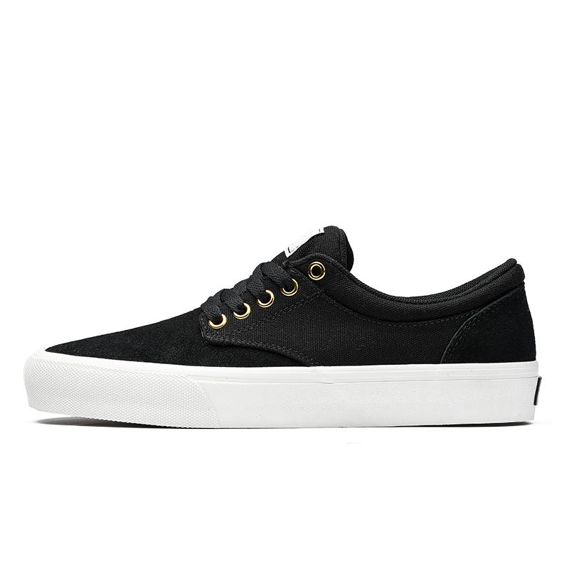 GOLUCK Cushioning Abrasion Resistant Cushioning, Wear Resistant Low top Skateboard Shoes Unisex Black White