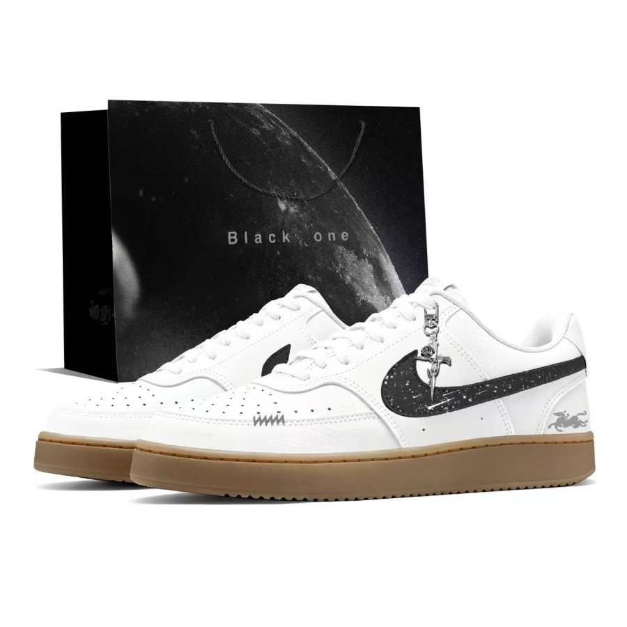 Nike Nike Court Vision 1 CNY Horse Year Limited Edition Leather Low top Skateboard Shoes Men's White