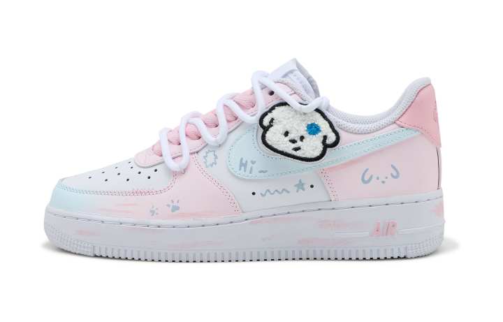 Nike Nike Air Force 1 Puppy Track SAML Low top Skateboard Shoes Women's Pink White