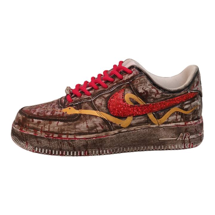 Nike Nike Air Force 1 Slip Resistant Slip Resistant Low top Skateboard Shoes Unisex Brown Red