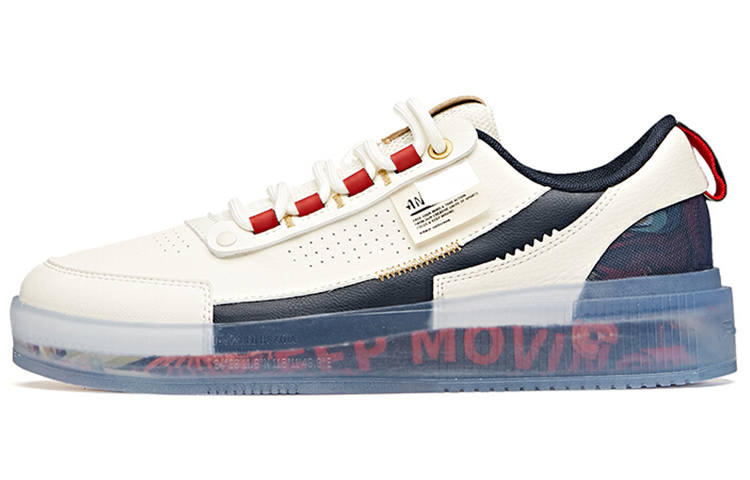 Anta Life Collection Lightweight Abrasion Resistant Low top Skateboard Shoes Men's White Black Red