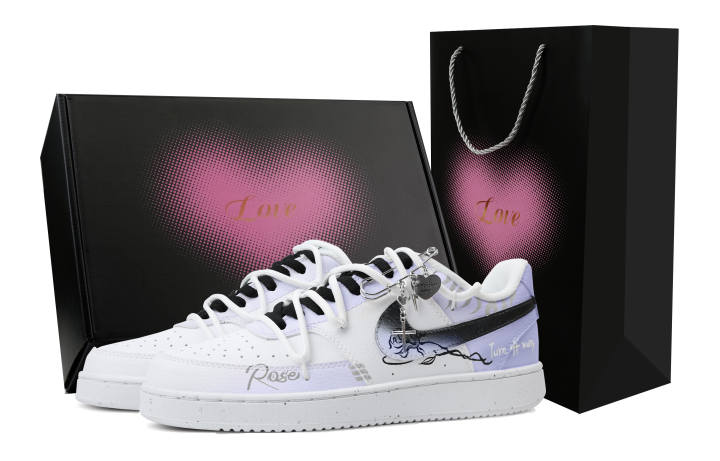 Nike Nike Court Vision 1 Skateboard Shoes Men's Low Top White/Purple
