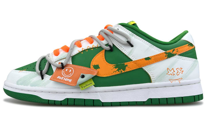 Nike Nike Dunk Trendy Reverse Low top Skateboard Shoes Men's Green Orange