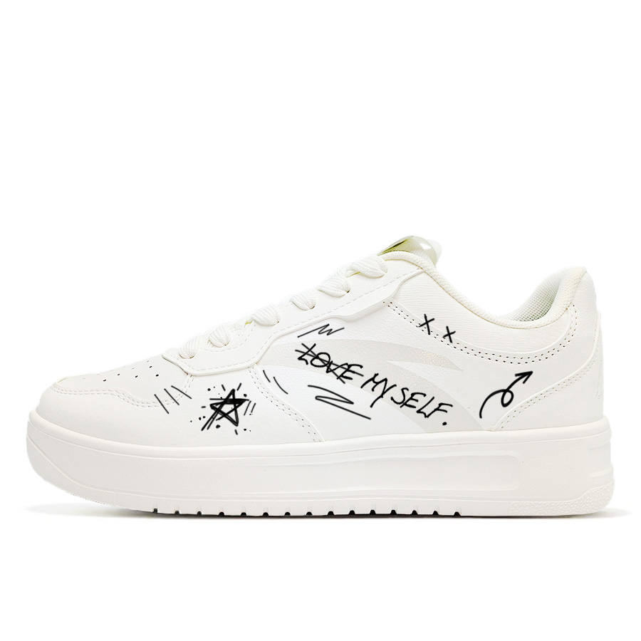Anta Life Collection Lovemy Synthetic Leather Slip Resistant Cushioning Abrasion Resistant Low top Skateboard Shoes