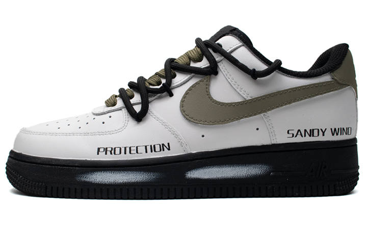 Nike Nike Air Force 1 Olive Slip Resistant Low top Skateboard Shoes Unisex Black White Green