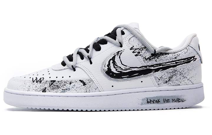 Nike Nike Court Vision 1 Slip Resistant Low top Skateboard Shoes Unisex Black White