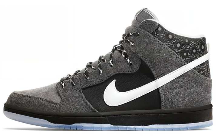 Nike Nike Dunk SB Petoskey Premier Special Box Non slip Lightweight High top Skateboard Shoes Unisex Black Gray White