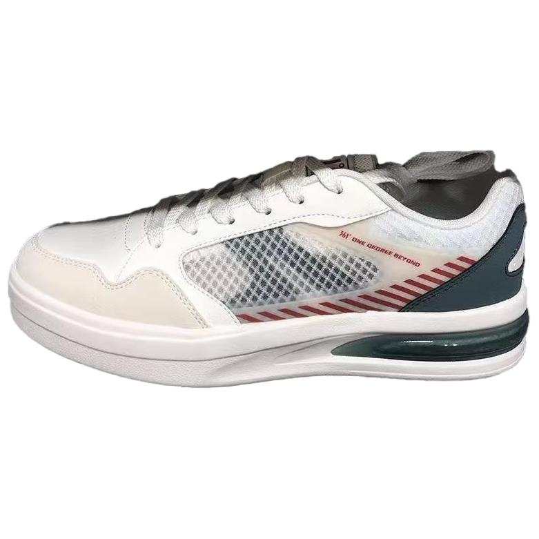 361° Slip Resistant, Lightweight, And Breathable Low top Skateboard Shoes Men's Feather White Dark Pine Green