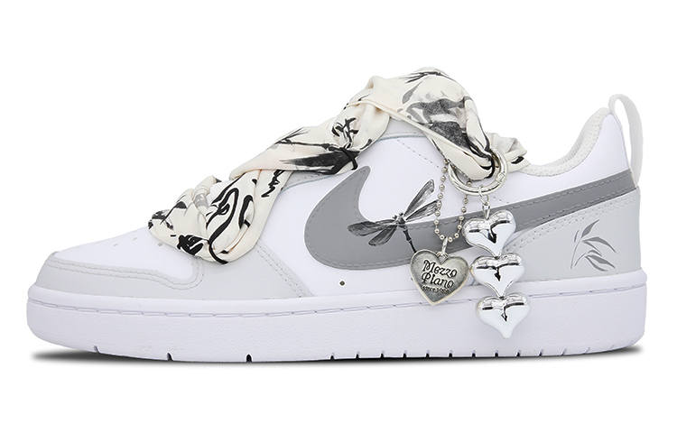 Nike Nike Court Borough 2 Bamboo Ink Dragonfly Low top Skateboard Shoes Women's Gray White