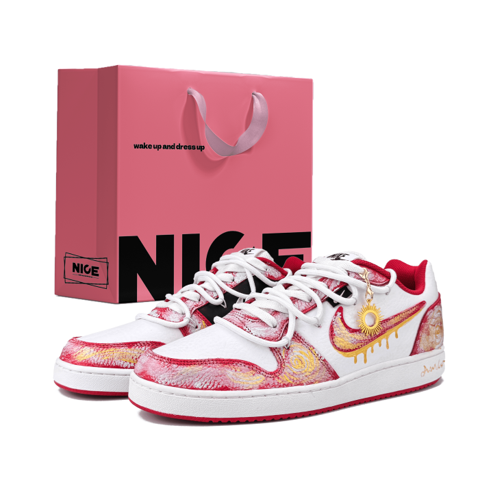 Nike Nike EBERNON Low top Skateboard Shoes Men's Red