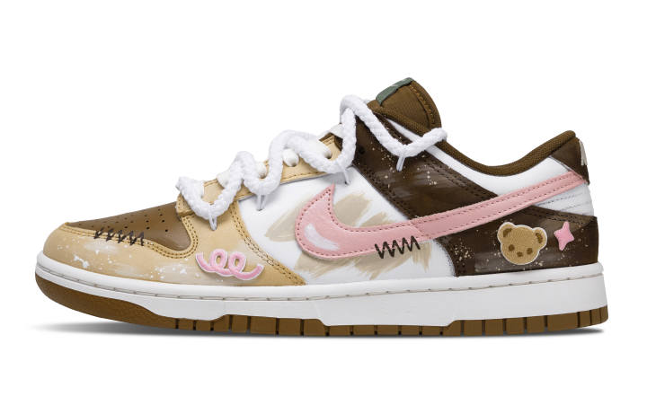 Nike Nike Dunk Bear Mousse Low top Skateboard Shoes Unisex White Brown Pink