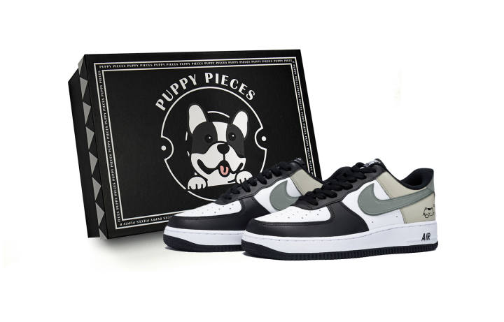 Nike Nike Air Force 1 Low top Skateboard Shoes Men's Black White Brown