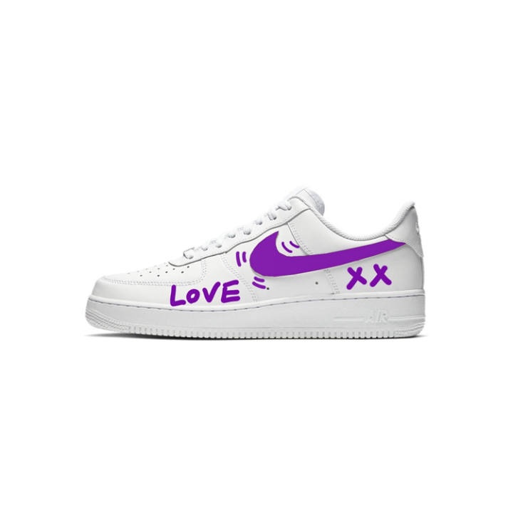 Nike Nike Air Force 1 Classic And Versatile Low top Skateboard Shoes Women's White Purple