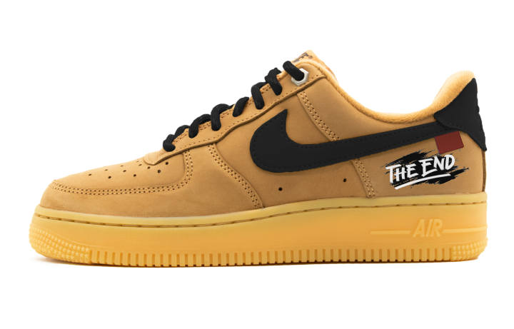 Nike Nike Air Force 1 Cow Leather Slip Resistant Abrasion Resistant Low top Skateboard Shoes Unisex Wheat