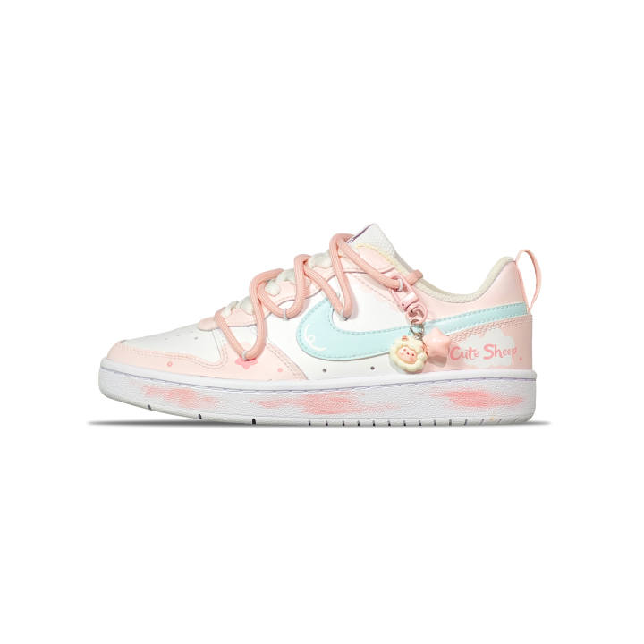 Nike Nike Court Borough 2 Slip Resistant Abrasion Resistant Low top Skateboard Shoes Women's Pink White