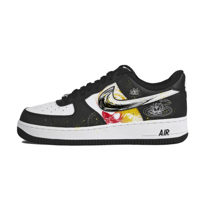 Nike Nike Air Force 1 Coverage Abrasion Resistant Low top Skateboard Shoes Unisex Black White