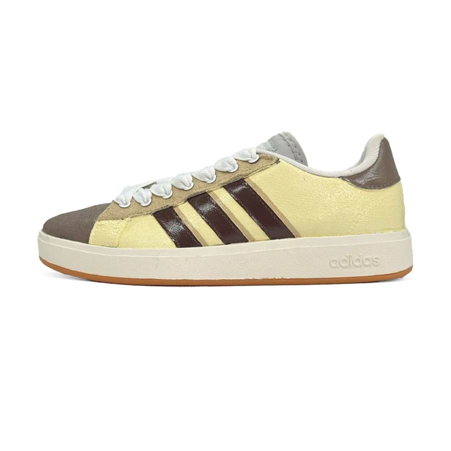 Adidas Adidas Grand Court Base 00s Abrasion Resistant Abrasion Resistant Low top Skateboard Shoes Unisex Yellow Brown