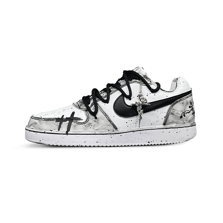 Nike Nike EBERNON Tower Rabbit Coexistence Slip Resistant Cushioning Abrasion Resistant Low top Skateboard Shoes Men's Black