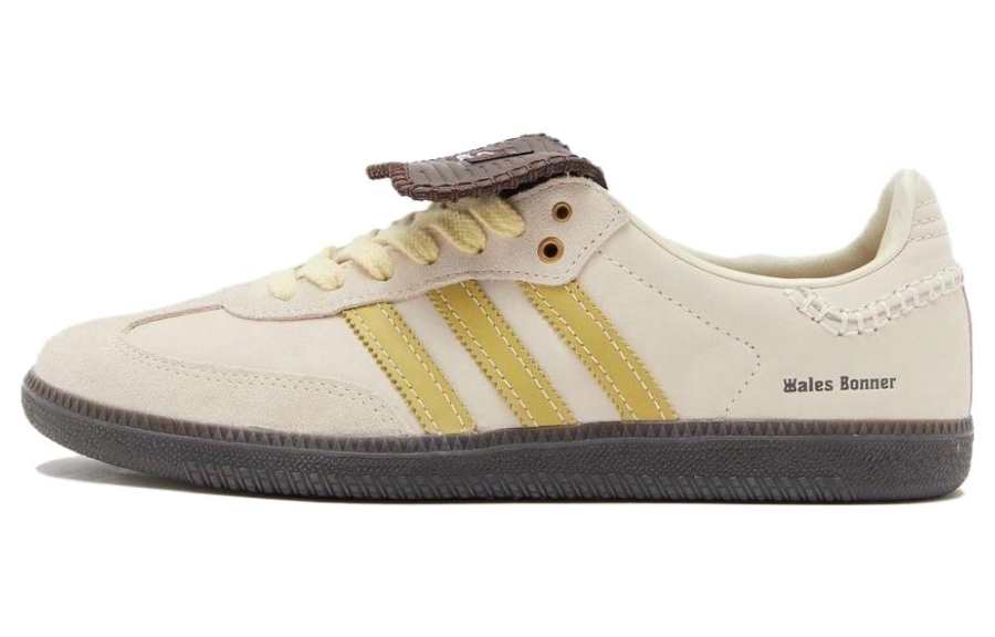Adidas Originals x Wales Bonner Samba Nubuck Abrasion Resistant Low top Skateboard Shoes Unisex White Brown